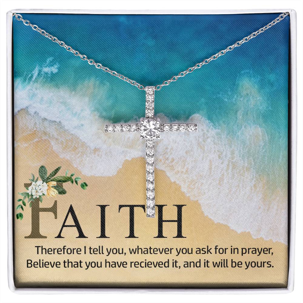 CZ Cross Necklace/Faith