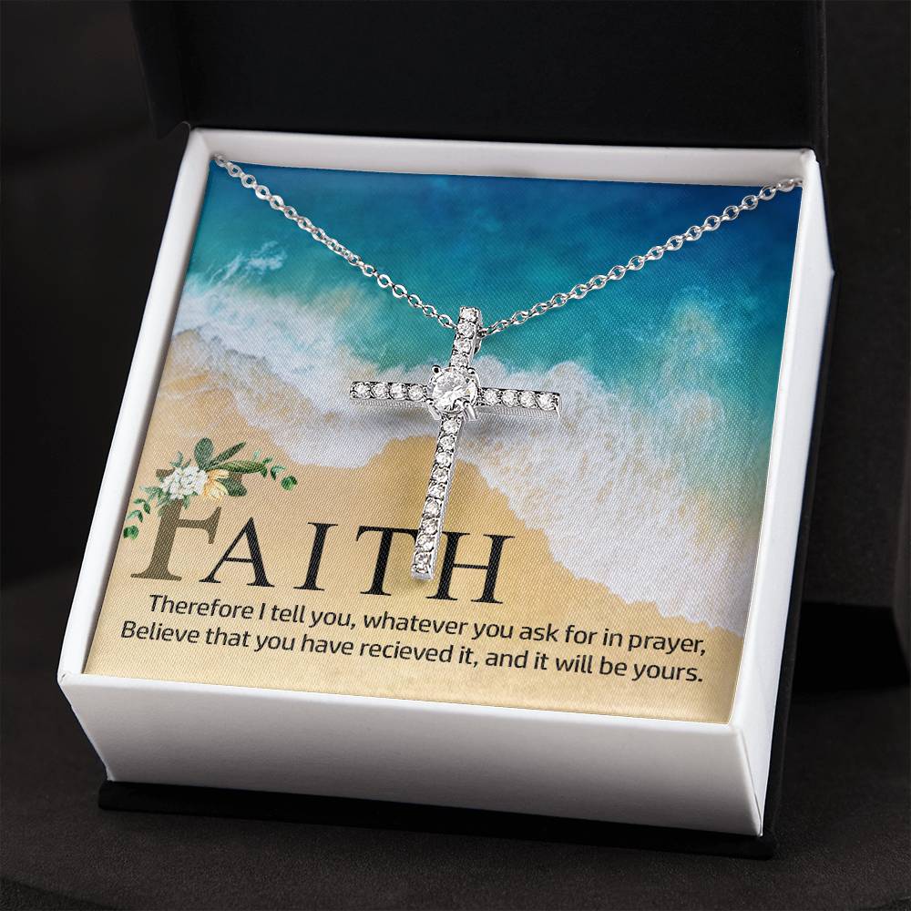 CZ Cross Necklace/Faith