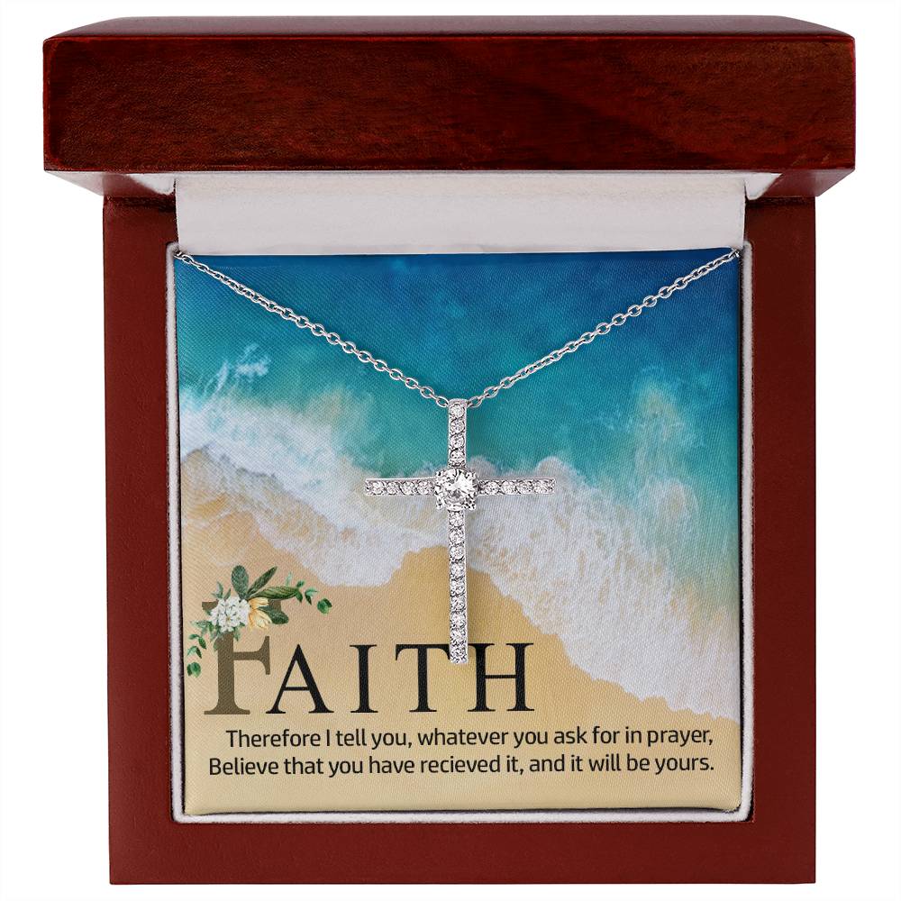 CZ Cross Necklace/Faith